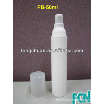 High quality white cosmetic luxury round Plastic 30ml airless pump bottle